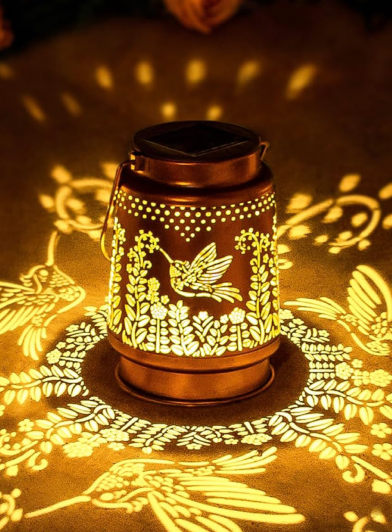 Golden Flutter Hummingbird Lantern